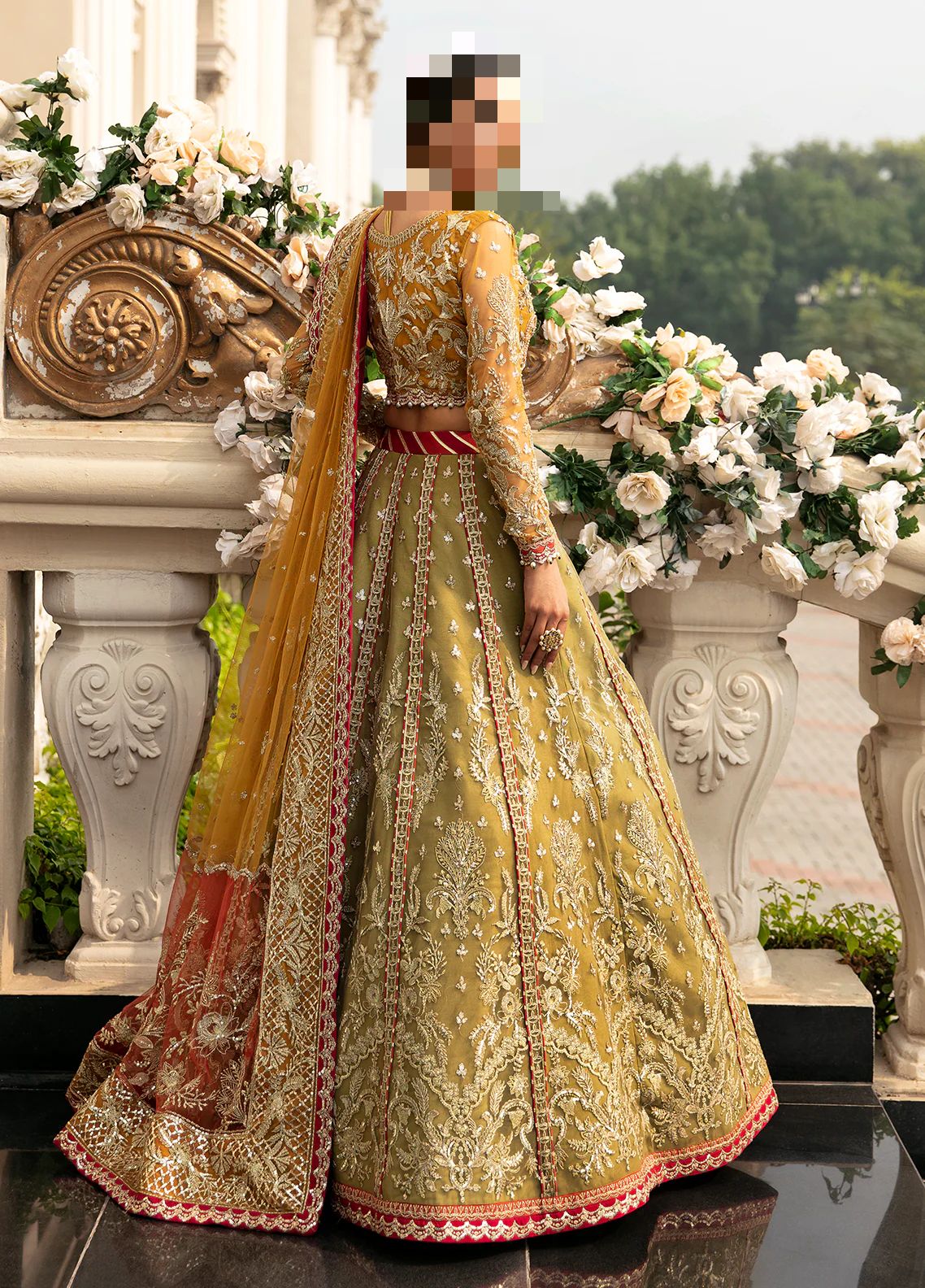 Fatima’s Mehndi Orange Bridal Lehenga