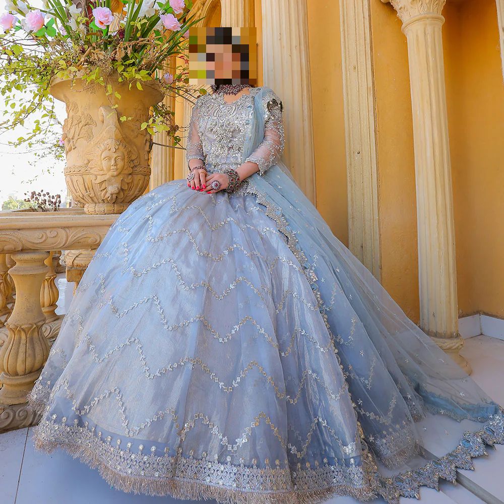 Fatima’s Silver Blue Wedding Dress