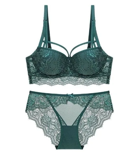 3/4 Cup Lace Push-Up Bra & Panty Set